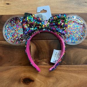 New with tags, rainbow confetti, Disney, Mickey ears